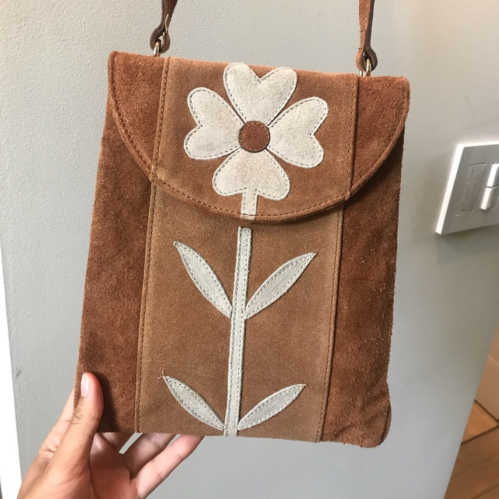 NWT UO Shoulder Suede Flower Power Bag